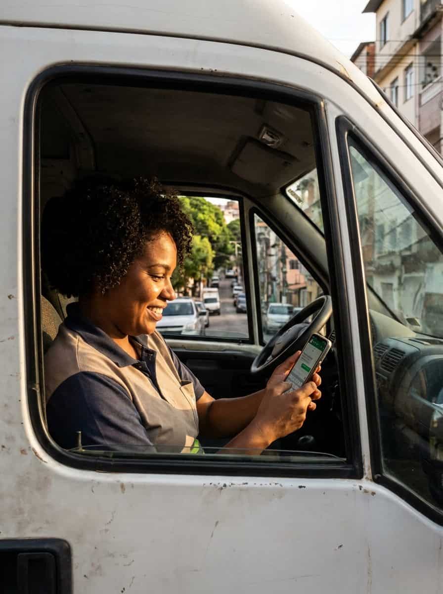 Prestadora de serviço brasileira conversando com cliente satisfeita para fidelizar clientes