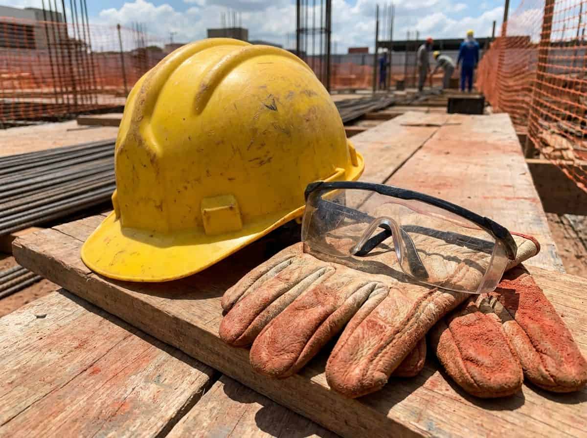 Equipamentos de segurança em obra no Brasil