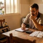 Encanador brasileiro organizando pró-labore e finanças pessoais em Maringá